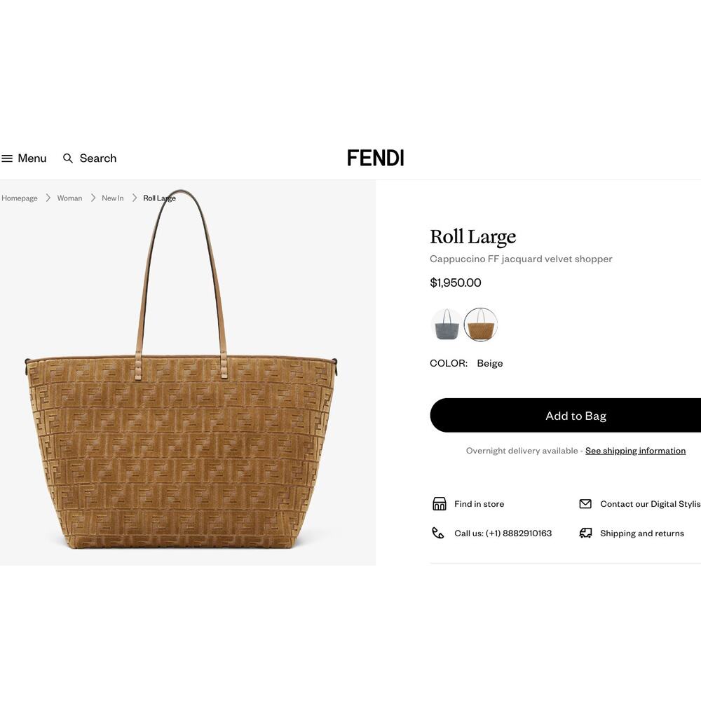 NEW FENDI ROLL LARGE LOGO FF CARRY ALL SHOPPER TOTE BAG NWT AUTHENTIC! - Picture 2 of 15